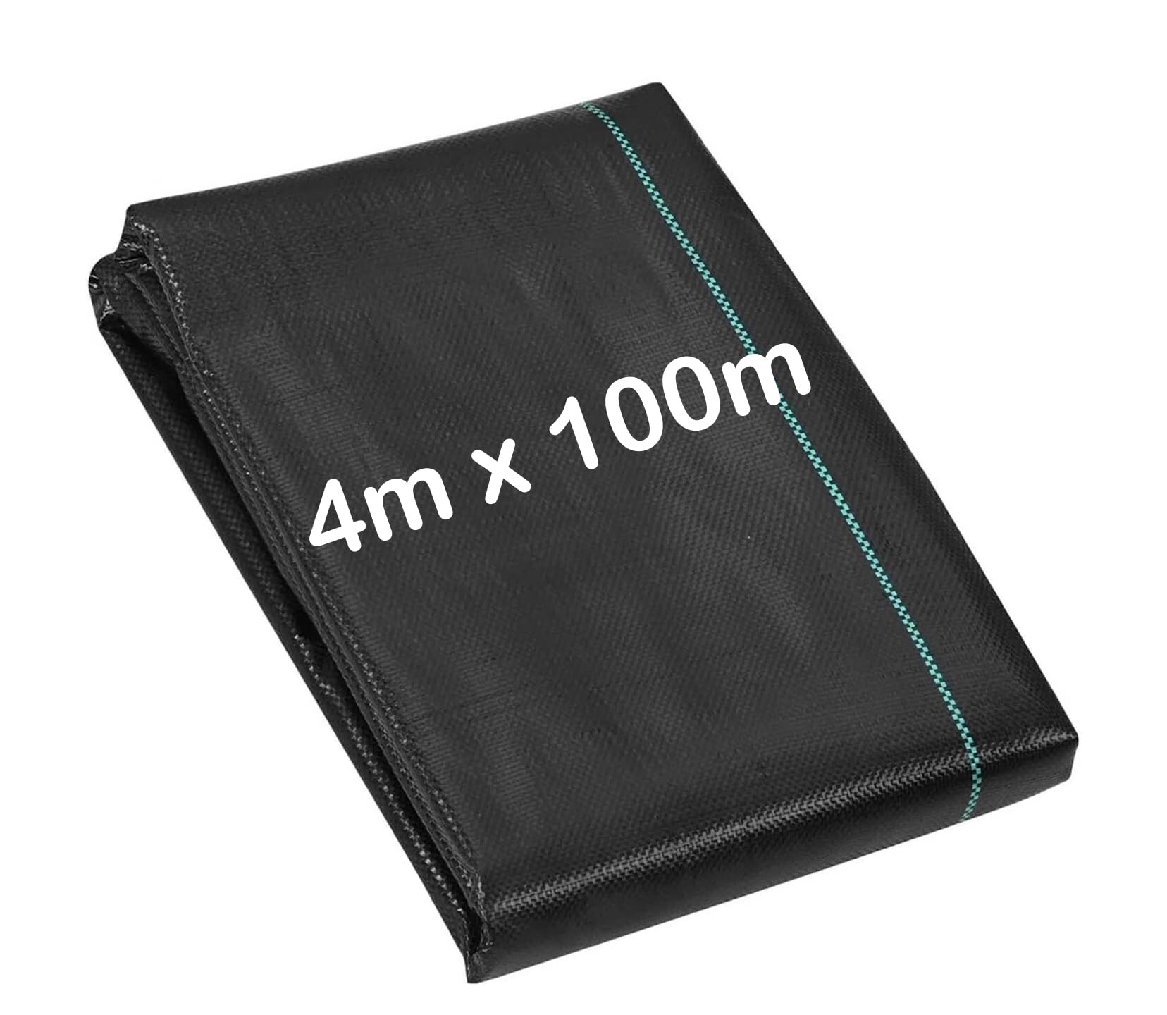 Weed Control Membrane, Garden Weed Fabric Barrier, Landscape Woven Ground Patios Paths Cover Mat & Flower Bed, UV Resistant Stabilised Black, Premium Weed Suppressant Membrane (4m x 100m, 100 GSM)