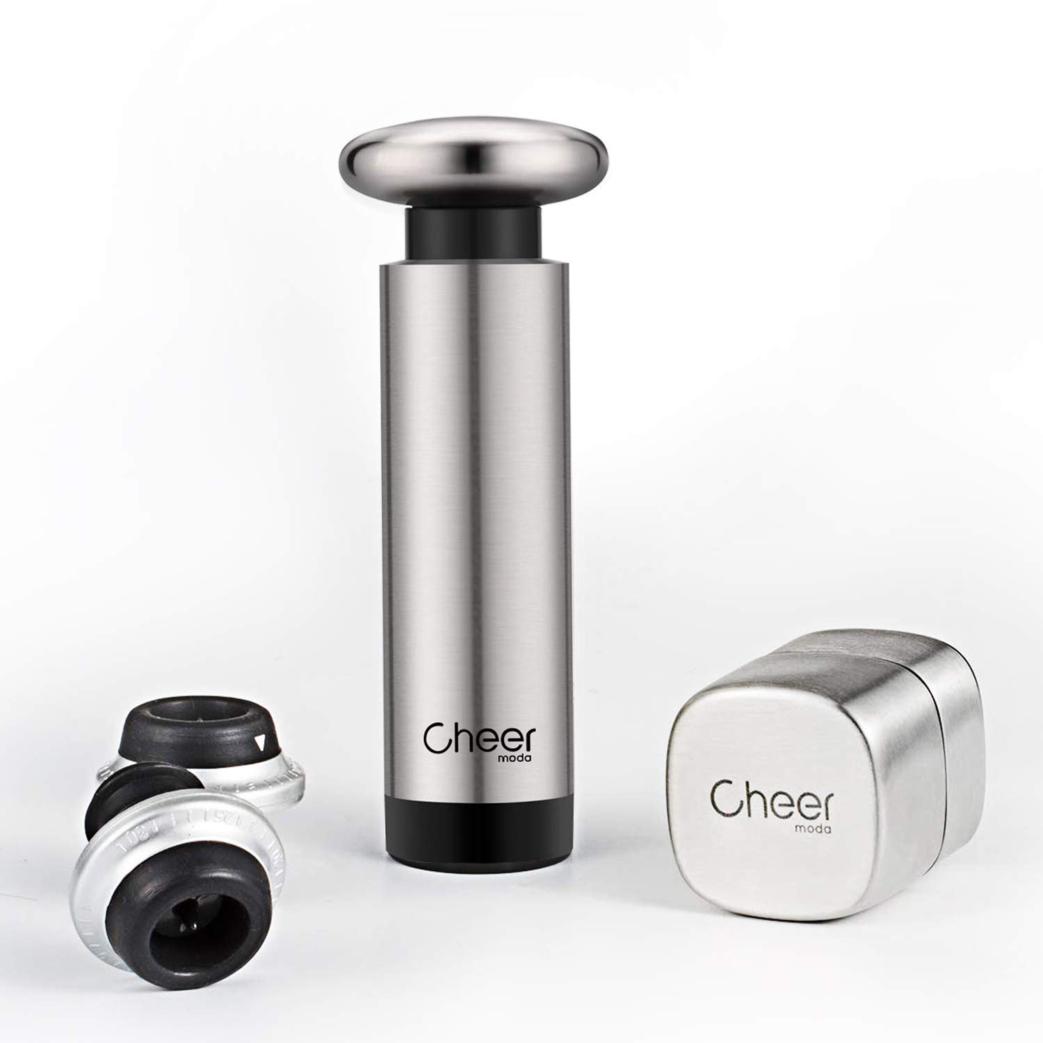 Cheer Wine Saver Pompe à vide Preserver avec 2 Bouchon de bouteille et un bouchon à champagne – Meilleur Cadeau pour anniversaire, fête, anniversaire de mariage et mariage Utilisation 7717-w402–04