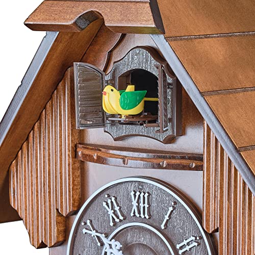 Timegear Cuckoo Clock With Automatic Night Mode, Swinging Pendulum And Quartz Movement (Brown) #TOP6
