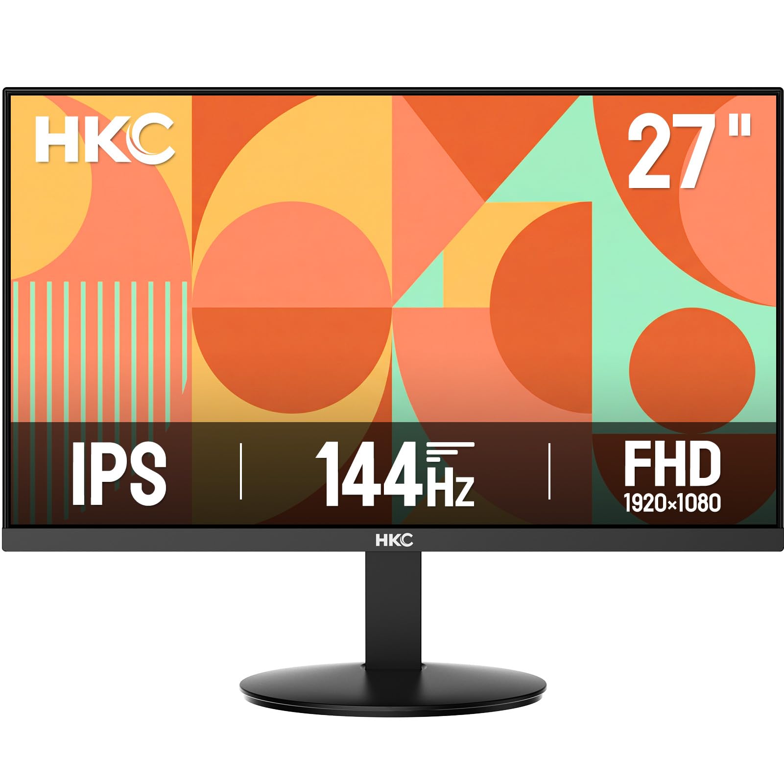 HKC V2718S 27 Zoll Full HD Monitor, 144Hz, IPS Bildschirm, FHD (1920x1080),5ms(GTG), Adaptive-Sync, 99% sRGB, 178° Sichtwinkel, HDMI & VGA, VESA 100x100, neigbar – Gaming Monitor für PC und Homeoffice