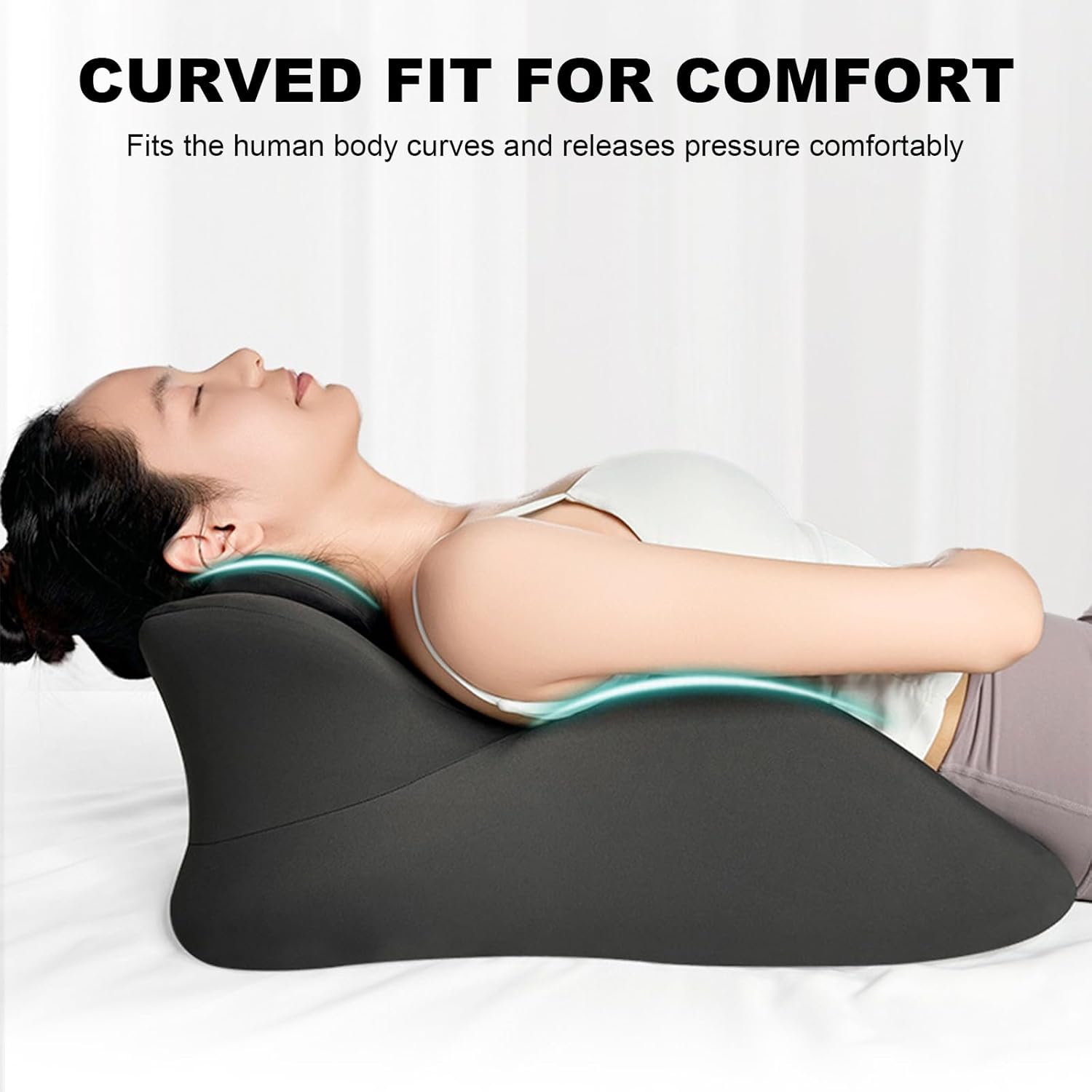 Couple's Special Wedge Pillow, Memory Foam Cushion, Low-Profile Design Couple's Intimate Hip Cushion, Support Reading, Relieve Neck Pain Pink Grey Patchwork Summer,Crawling Pillow + Small Pillow