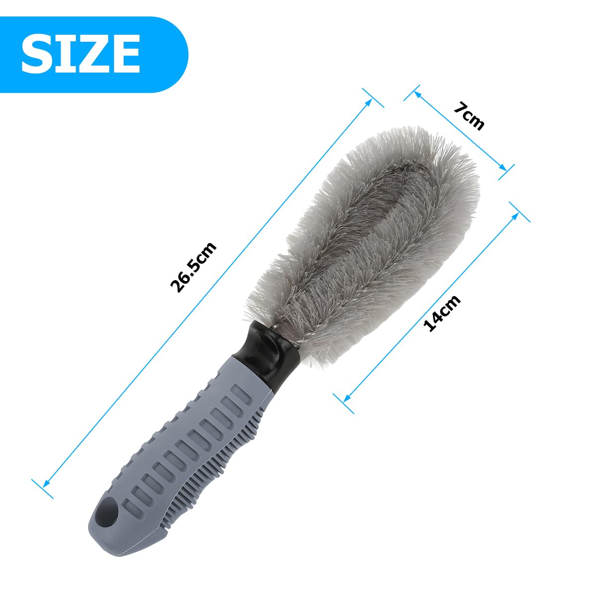 Spazzola Per Cerchi Auto JNNJ - Setole Morbide In Nylon, Manico Ergonomico, Pulizia 360° - Foto 6