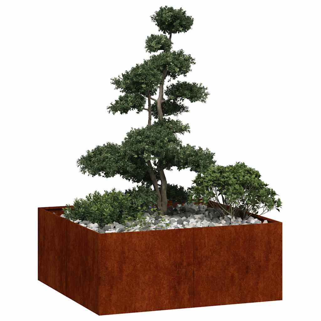 Jardinière carrée en acier inoxydable de qualité supérieure look rouille
