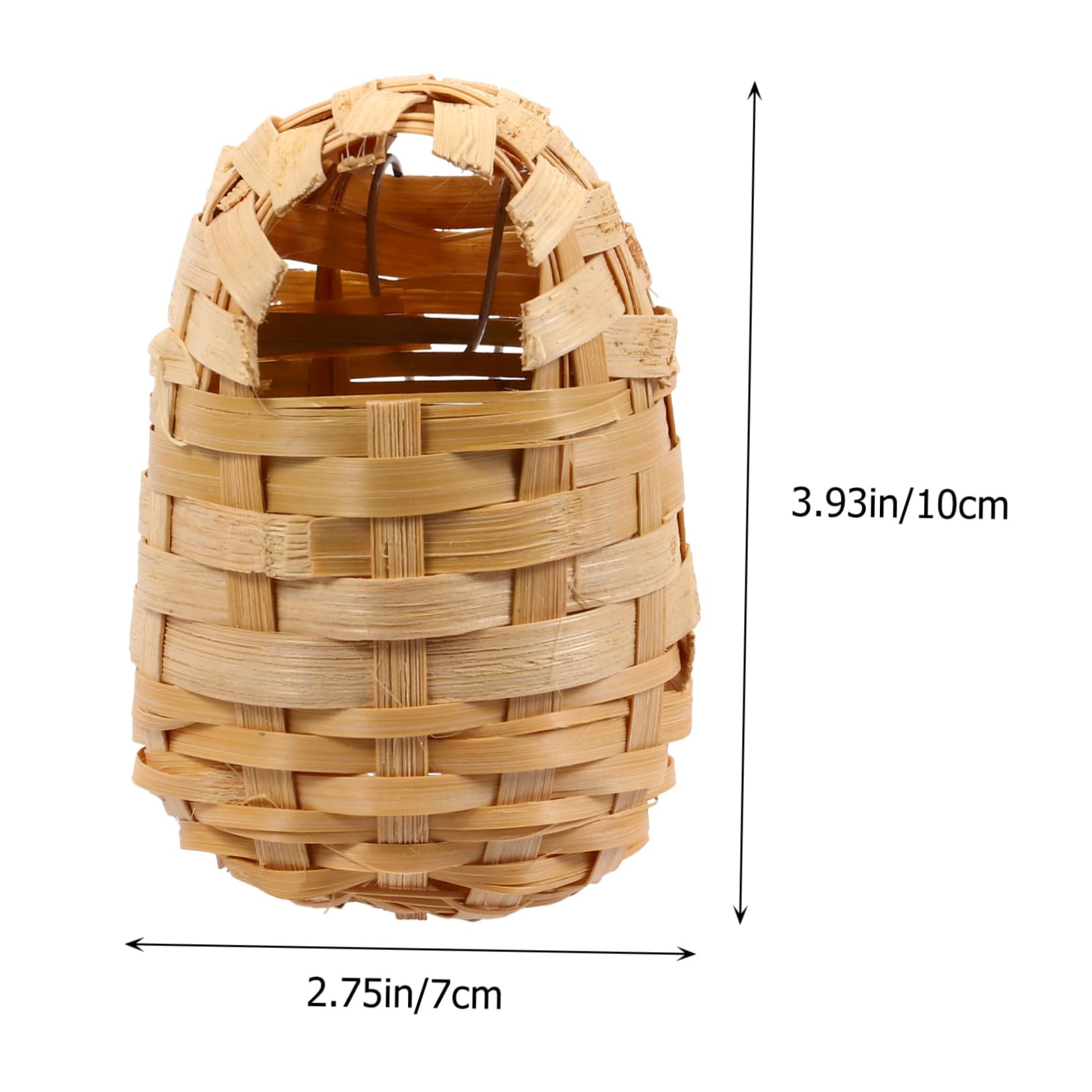 SUPVOX 6 nidos de pájaros de bambú hechos a mano para jaulas, casa de pájaros para balcón, casa de pájaros para refugio cálido, jardín, tejido a mano, manualidades, nido de pájaro natural