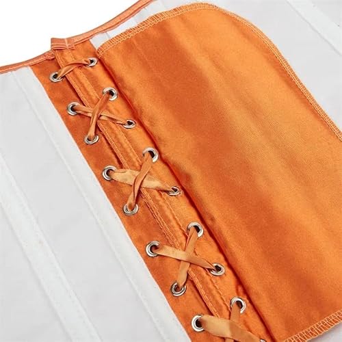 Corset Corselet Espartilho Modelador Acetinado Linha Casual Tam 36 a 56 Laranja Vibrante M647