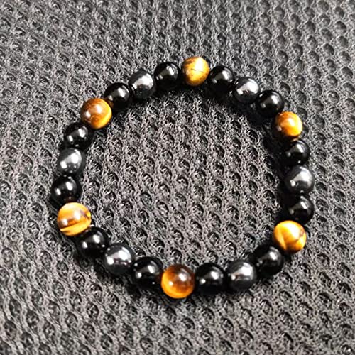 1Pcs Anti Swelling Black Anklet For Men's Magnetic Ankle Bracelet Adjustable Magnet Anklet Natural Stone Magnetic Anklet Bracelet Bottles For Women (A, One Size) #TOP1