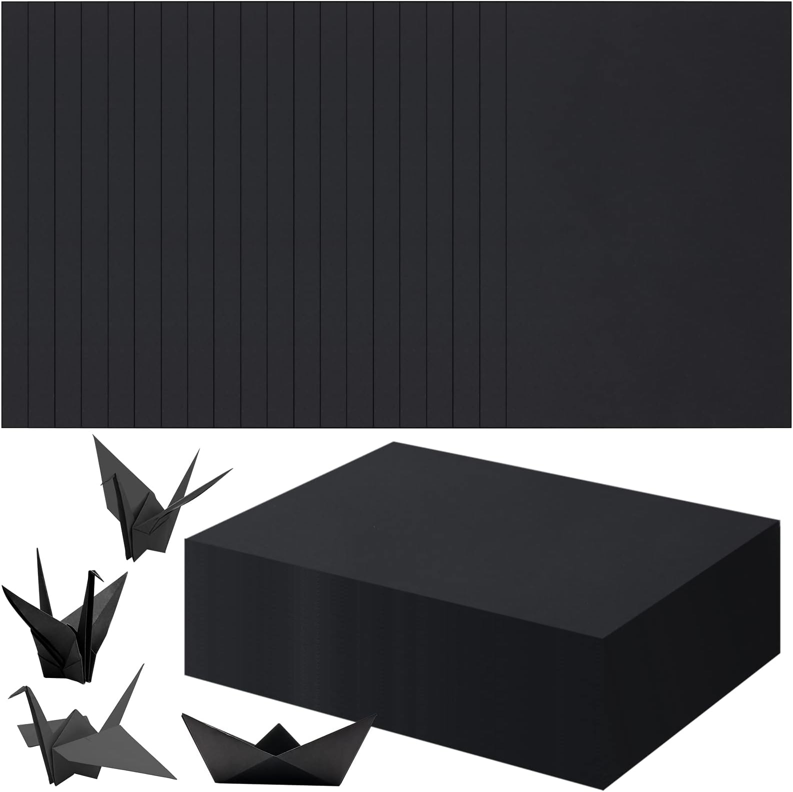 1000 Sheets Construction Paper Bulk School Supplies 9 x 12 Inches Art Classic Heavyweight Paper Craft for Kids Adults Holiday Drawing(Black)