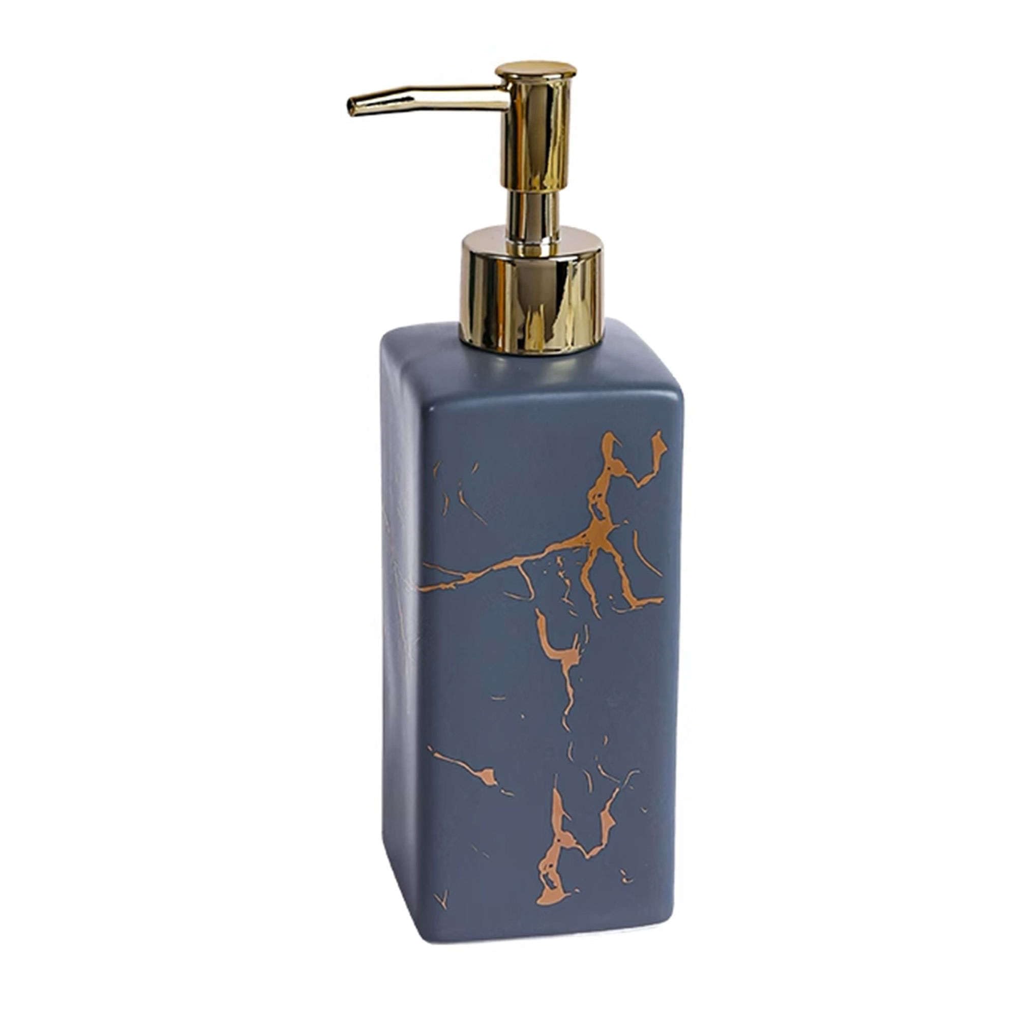 Marmurowa ceramiczna spieniająca pianka sześcienna Złota pompka, ręczny dozownik piany, do łazienki i kuchni(Grey,Lotion Bottle)