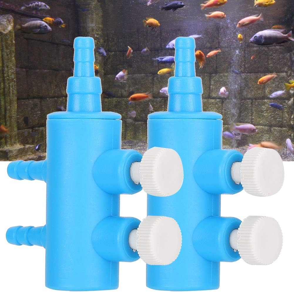 2Pcs Aquarium Air Control Lever Valve, Distributor Splitter Airline Tube Connector aquarium Air Tubing Airline Tubing Aquarium Air Pump Accessories for Fish (2 Way)