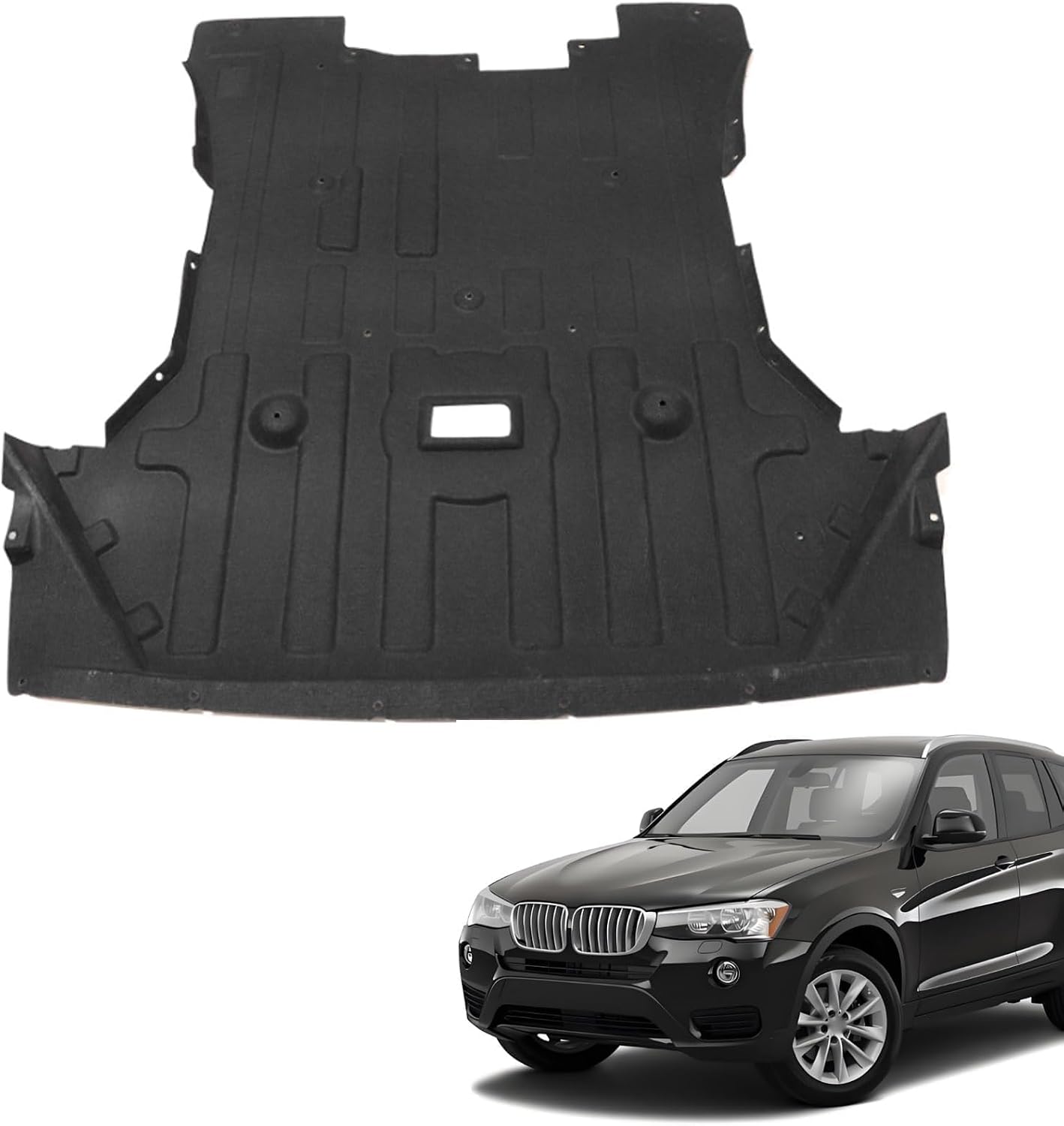 SecosAutoparts Engine Splash Shields Under Radiator Cover Compatible with BMW X3 2011-2017 Replace# 51-75-7-213-662, 51757213662