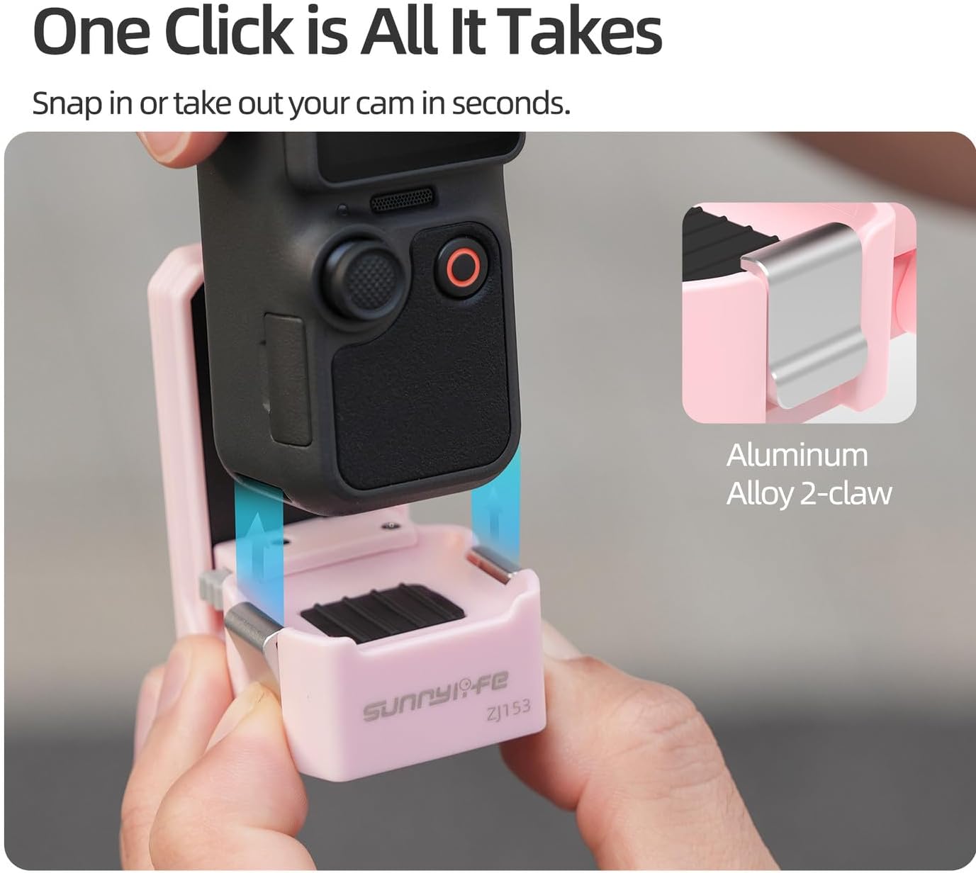 Magnetic Bracket Mount for DJI Osmo Pocket 4/3, Black, Quick Release Camera Stand with 180° Tilt