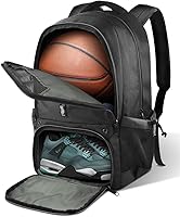 BROTOU Basketball Backpack with Ventilated Ball & Shoe Compartments - Large 35L Soccer Volleyball Bag for Gear