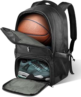 BROTOU Basketball Backpack with Ventilated Ball & Shoe Compartments - Large 35L Soccer Volleyball Bag for Gear