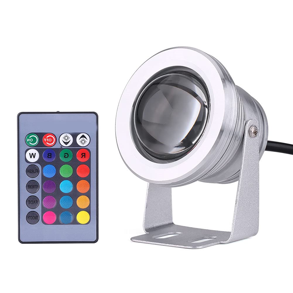 Ausla Luce Subacquea RGB 10W 12V IP65 Argento | RGB, impermeabile IP65, per piscine, yacht, stagni, fontane, guscio argento
