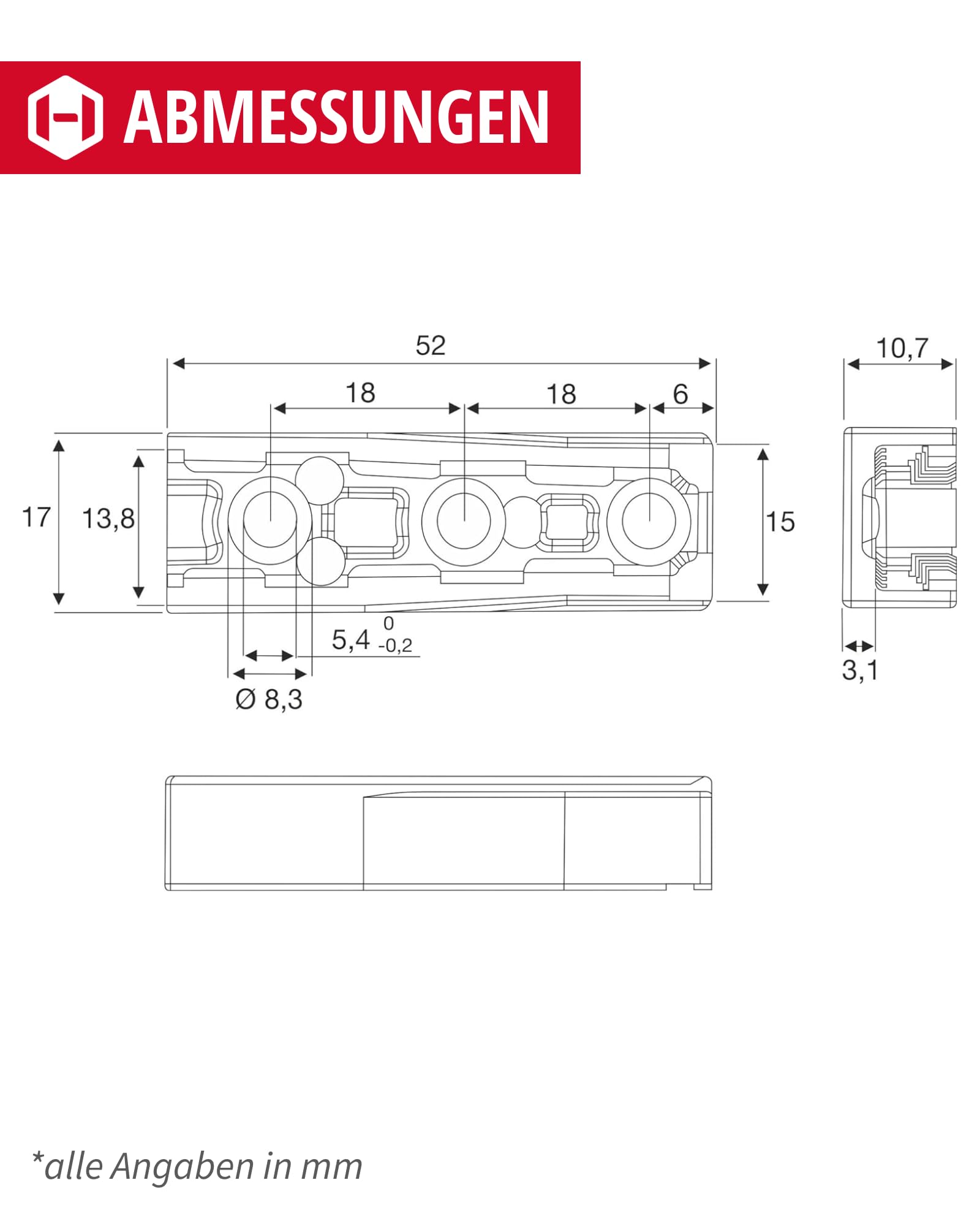 Gedotec Connettore per mobili connettore per letto nascosto Connettore corpo in metallo SOLID | Raccordo connettore sospeso per letti, mobili e costruzioni metalliche | Capacità fino a 250 kg | 25 set