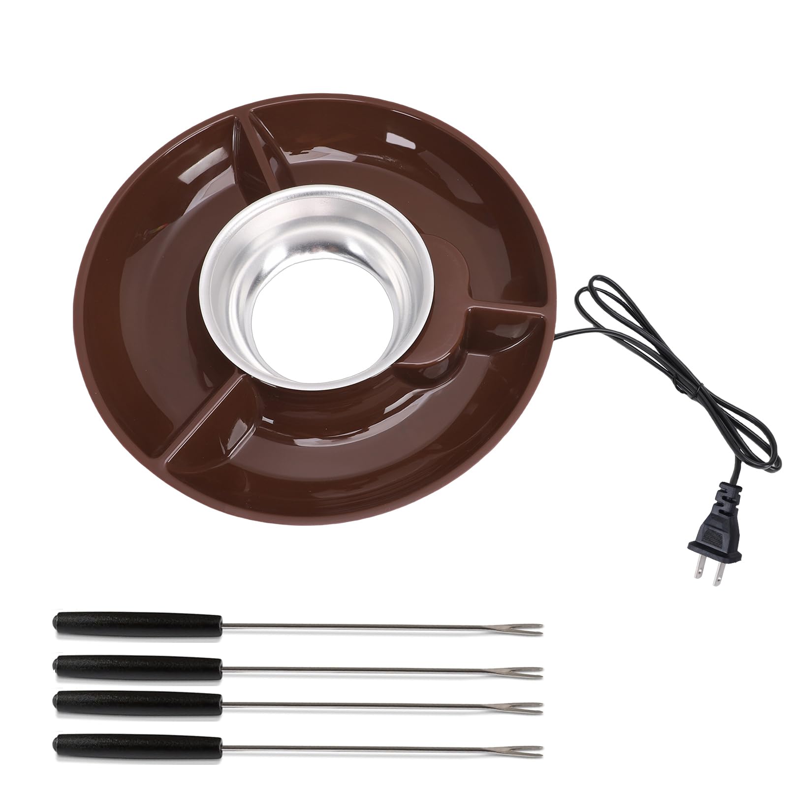 Fondoir électrique à fondue au chocolat, chauffe-sauce au caramel et au fromage en acier inoxydable de qualité alimentaire, conception isolée par la chaleur séparée, appareil à