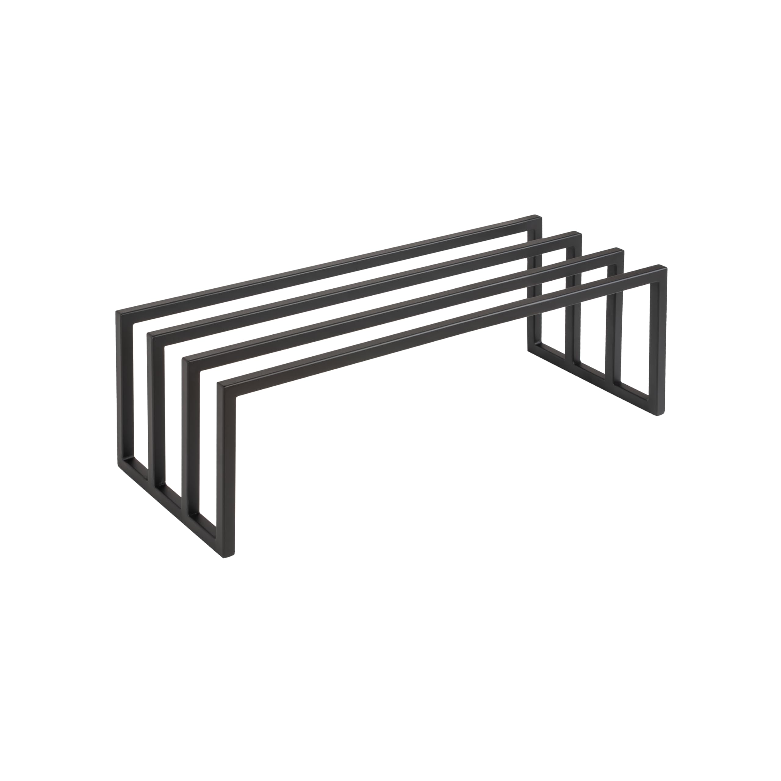Natural Goods Berlin 1x Schuhablage RECHTECK - Offenes Schuhregal Metall Schwarz - 80 x 25 x 30 cm - Schwarzes Schuhregal Outdoor Wetterfest - Schuhaufbewahrung Platzsparend - Shoe Rack, Shoe Storage