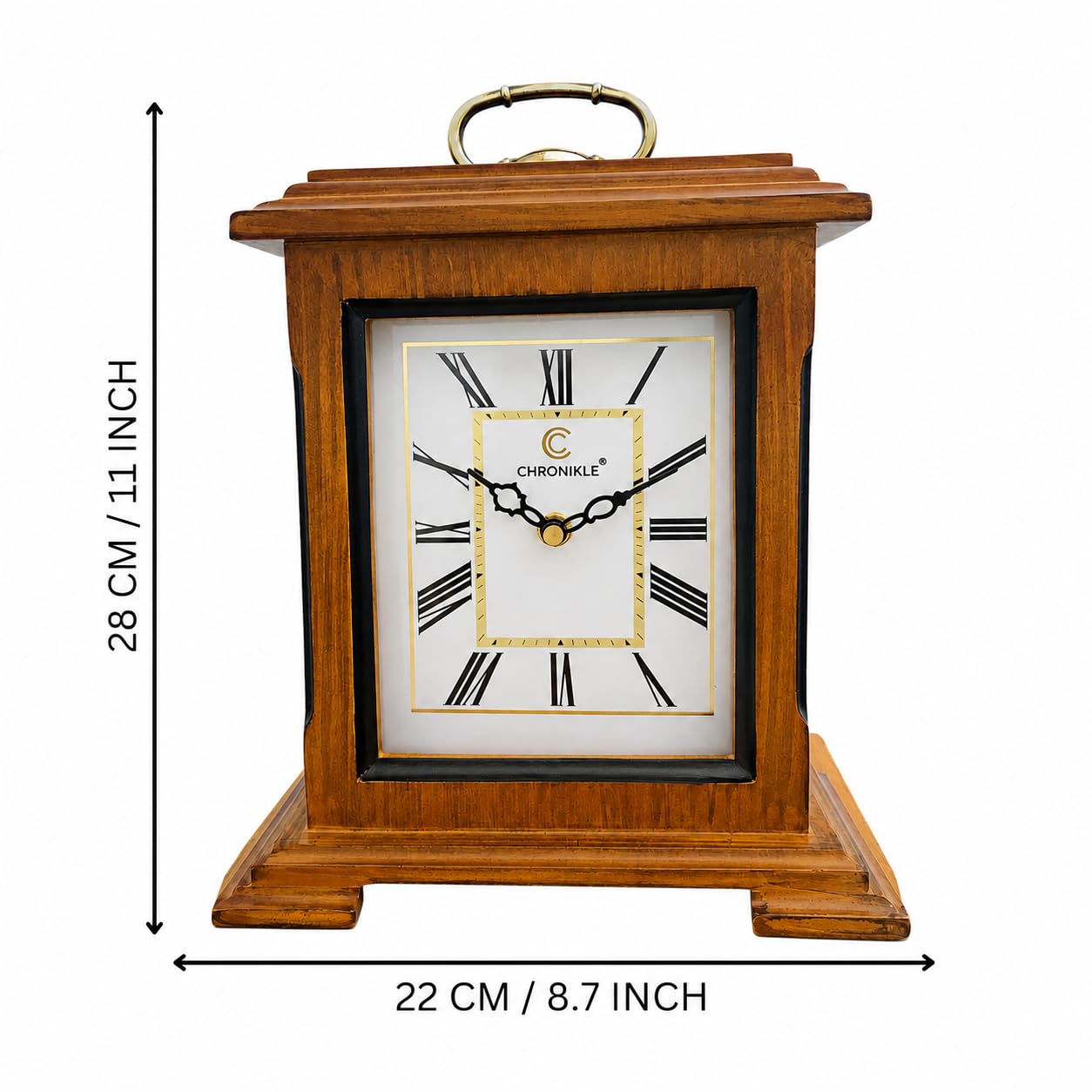Brown Roman Numeral Wall Clock - Desk Decor -2 Brown Roman Numeral Wall Clock - Desk Decor -2