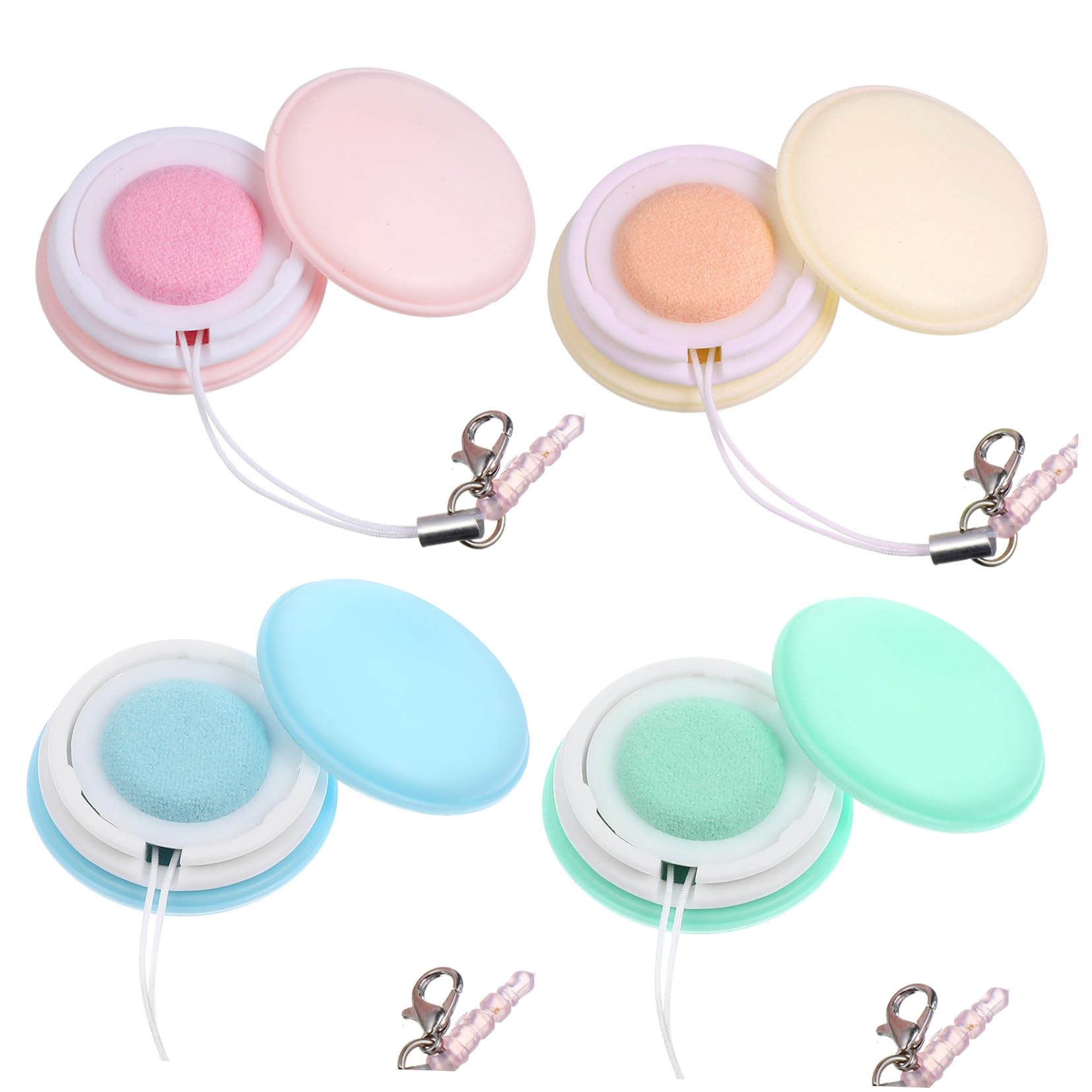 Toyvian Kit 4pezzi Pulizia dello Schermo del Dispositivo Macaron in Silicone e Pp con Laccio e Moschettone per Rimuovere Impronte e Olio, Portatile per Laptop e Smartphone Colore Casuale