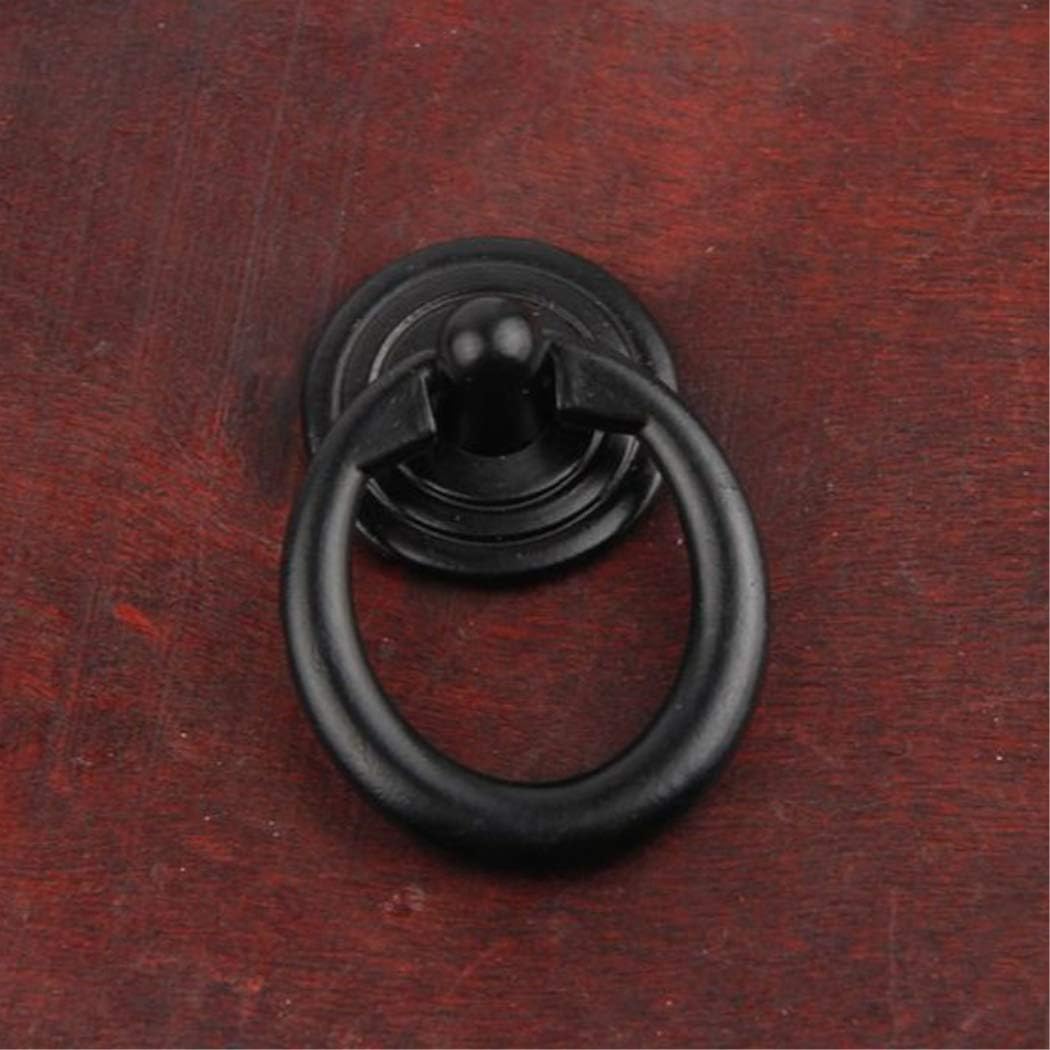 WaNana Simple Single-Hole Circular Pulling Ring Pulls Hardware for Gift Packing Box Kitchen Cabinet Wardrobe Drawer Furniture Bronze 6Pcs