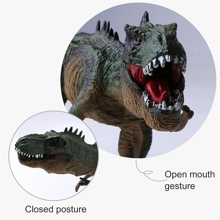 T-Rex Süper Gerçekçi Dinazor Trex Figür 30 Cm Kapanıp Açılabilen Ağız Hediye Oyuncak Dinozor, Çok Renkli
