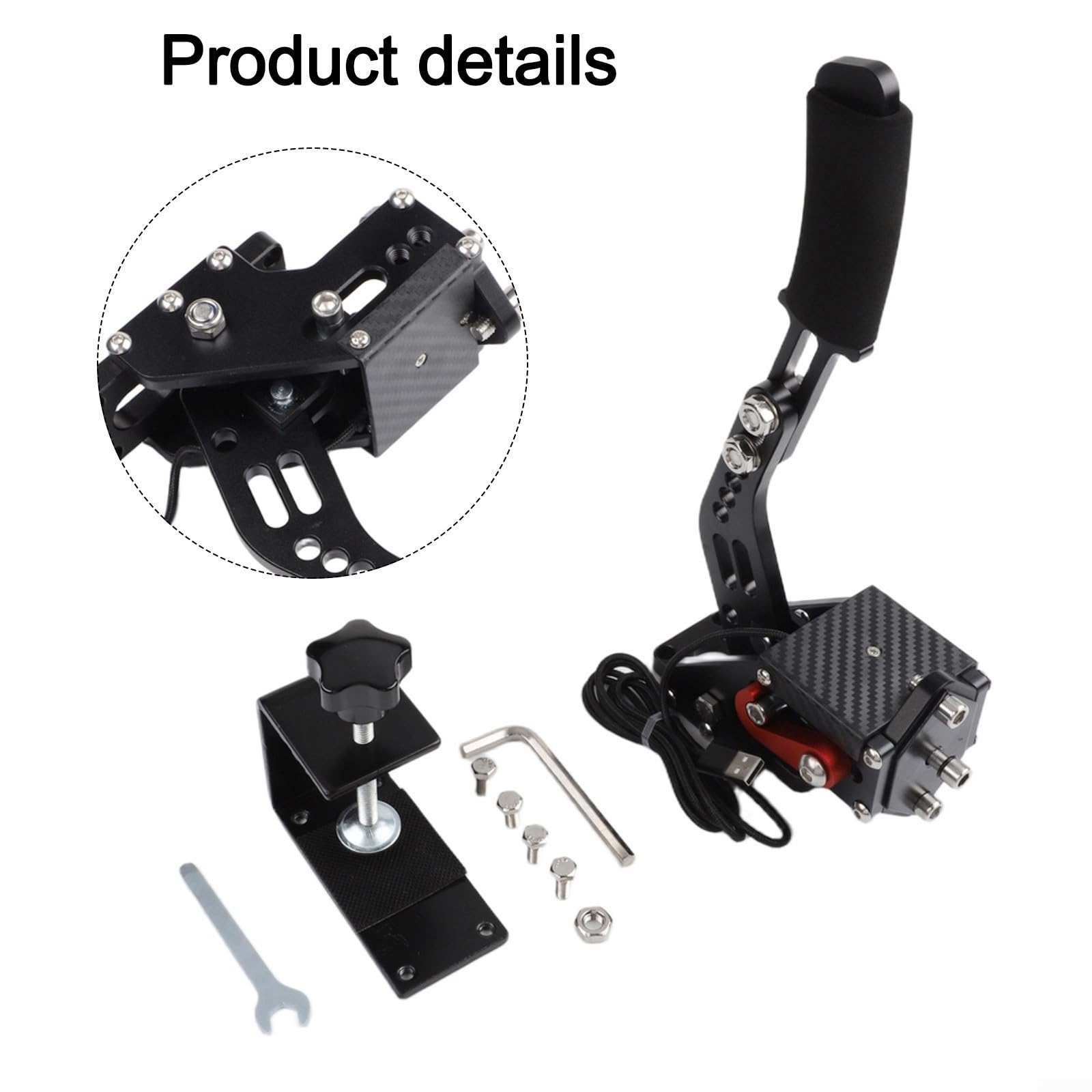 Freno a mano Sim Racing per giochi per PC con tecnologia Hall Sensor – Resistenza regolabile a molla in alluminio costruzione per deriva adatto per logitech per G29 G920 G27 (nero)
