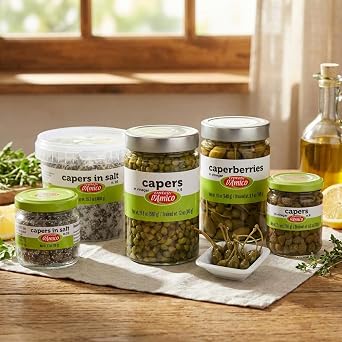FRATELLI D'AMICO Capers in Salt, Size #10, Italian Salted Capers, 35.3 oz | Premium Capers Non Pareil, Salted Caperi for Seasoning, Garnish, Sauces, Meat & Seafoods, Non-GMO, Product of Italy