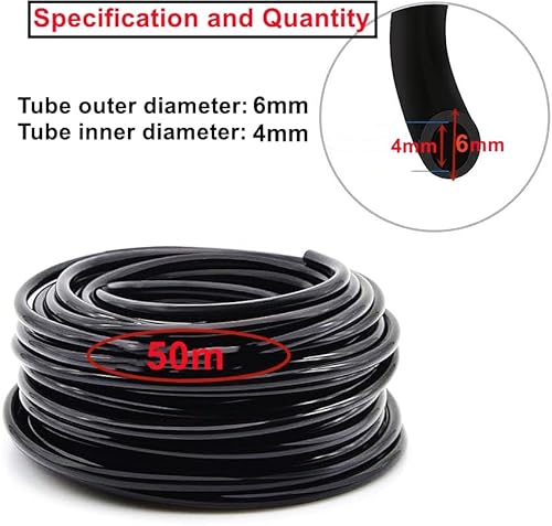 HUAZIZ Sistema de Riego por Goteo,50M Sistema de Riego Jardín, Kit de Riego por Goteo por Bricolaje para Jardín Micro,Ajustable Boquilla Aspersor Pulverizador, Riego automatico, Jardin, Invernadero - imagen 4