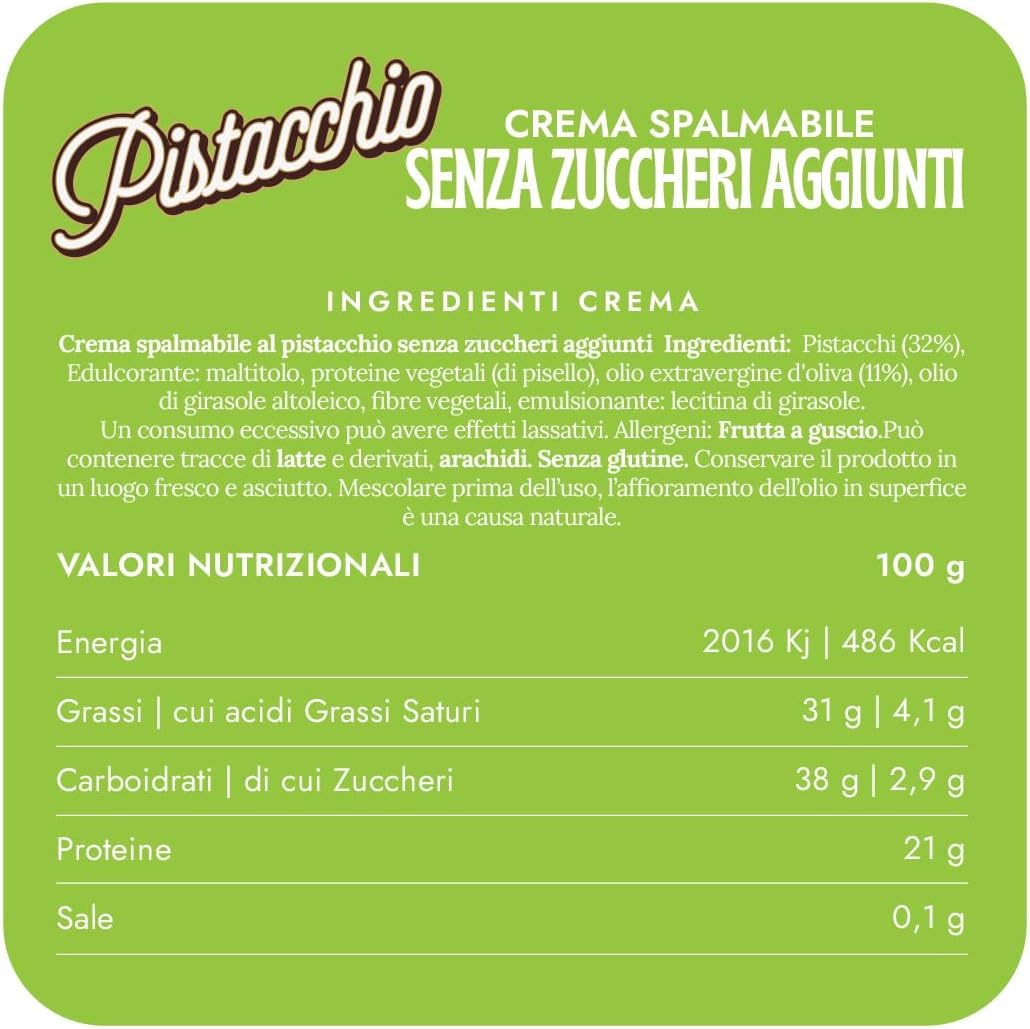 Choco Zero – Crema Proteica Crema Spalmabile Senza Zuccheri Aggiunti, Senza Glutine, Senza Lattosio, Vegano Vasetto da 200 g (3 Pezzi, Pistacchio)