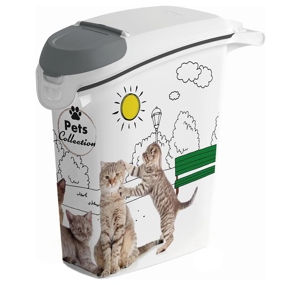 PALUPLUS Contenitore per Crocchette per Gatti, misura 23x51x50 cm, Porta crocchette con Coperchio, Chiusura Ermetica Antiodore, per Cibo Secco, Capacità 23 Litri -775C (10 kg)