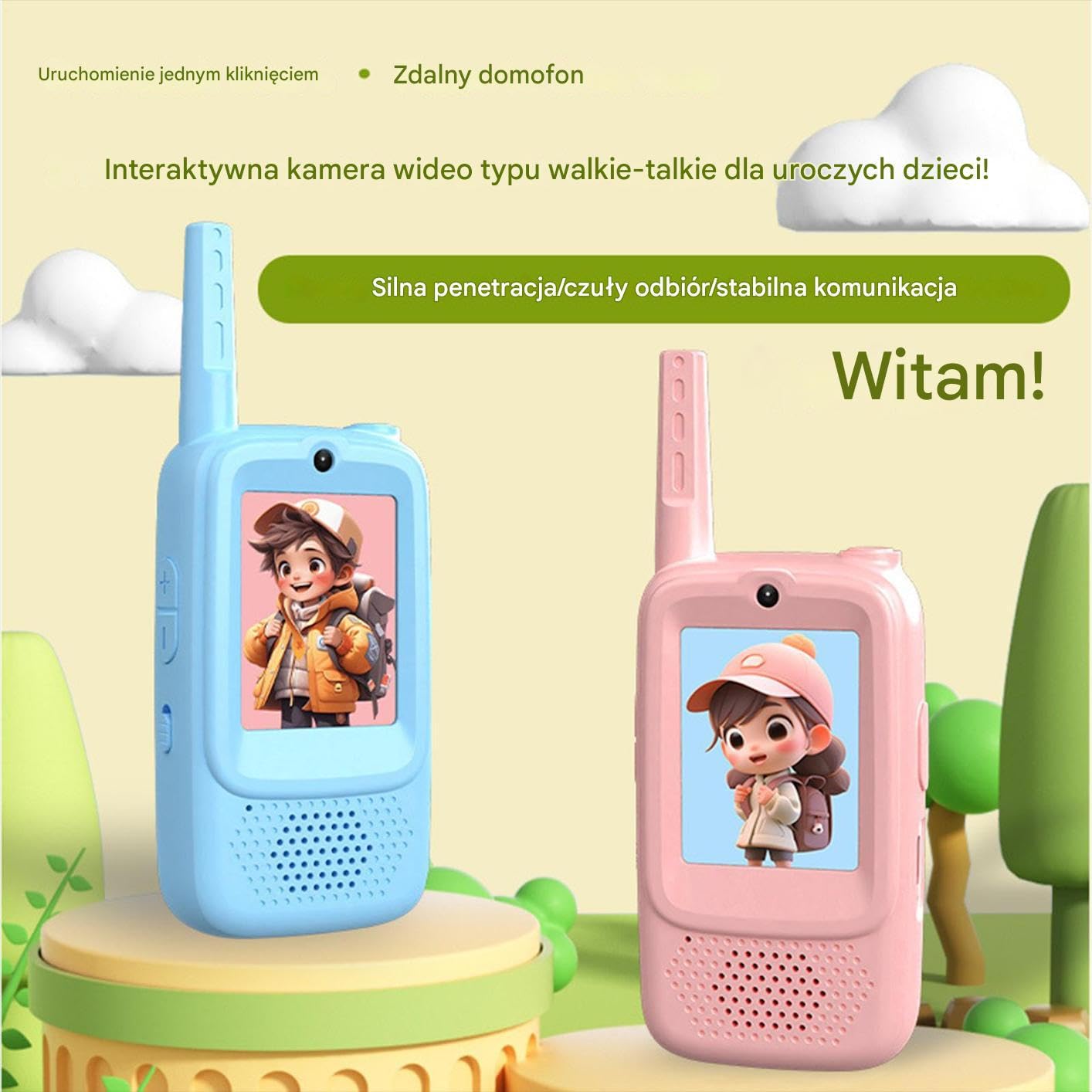 Dziecięce Talkie-Walkie 2 Sztuki 4 Zmieniacze Głosu Ekran HD Walkie-Talkie