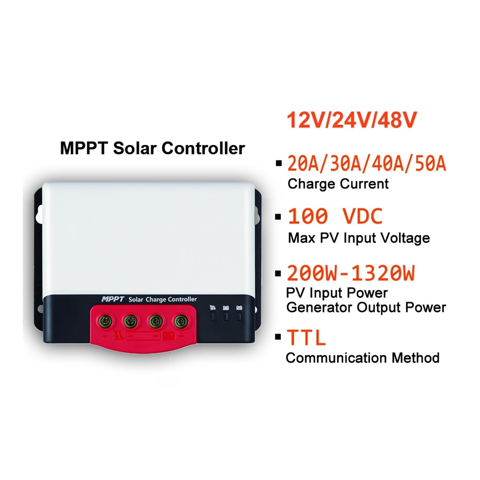 MPPT Regulator Ładowania Słonecznego Maks. 1320 W Wejście 20-50A Słoneczny 12 V 24 Do Baterii Litowej Z BT-2 RM-6 LCD Ptional(50A only controller)