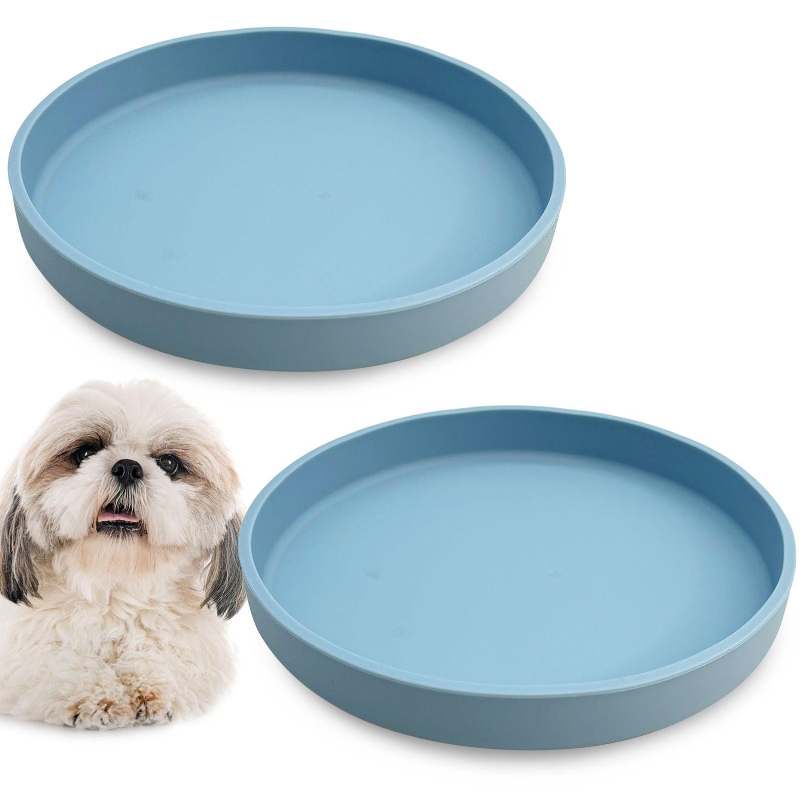 Apatal Silicone Dog Bowl Shallow Cat Food Bowls 7