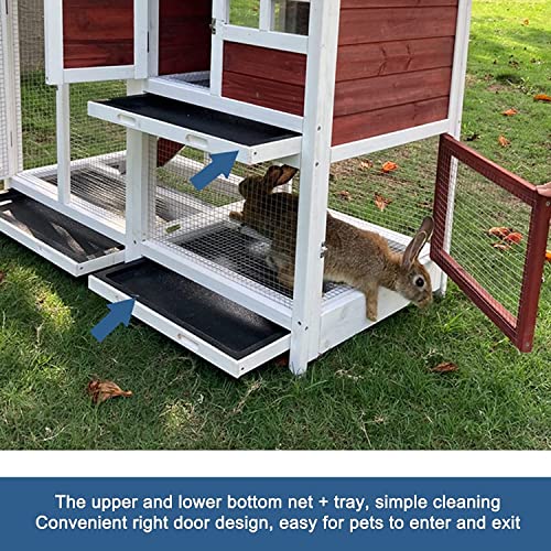 ACIYD Hühnerstall Villa Geflügelstall Kaninchenstall, Kaninchen Hutch-Outdoor Großer Kaninchen-Käfig-Woodden-Hasen-Hutch… – Bild 5