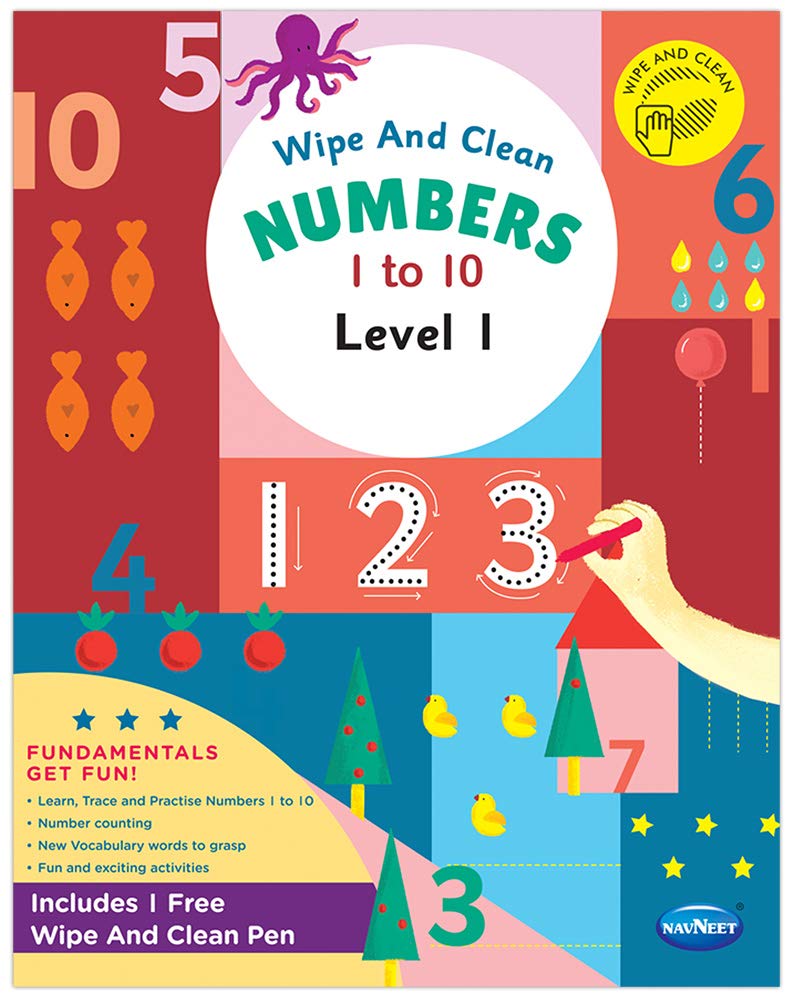 Buy Navneet Wipe and Clean - Numbers (1 to 10) Level 1 Book Online