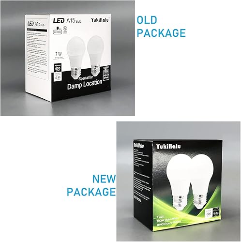 Miniatura 9 de YukiHalu Bombilla LED para refrigerador equivalente a 60 W A15, bombillas para refrigerador, impermeable, 600 lúmenes, 7 W, 120 V, luz diurna 5000