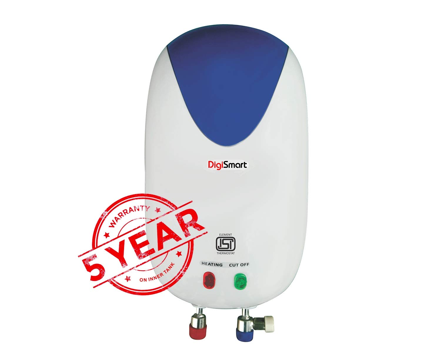 DIGISMARTDIGISMART 3Kva Instant 3 Ltr Full Abs Body Special Anti Rust Coating Tank Wall Mounted Geyser With 5 Year Warranty Premium (White & Blue)