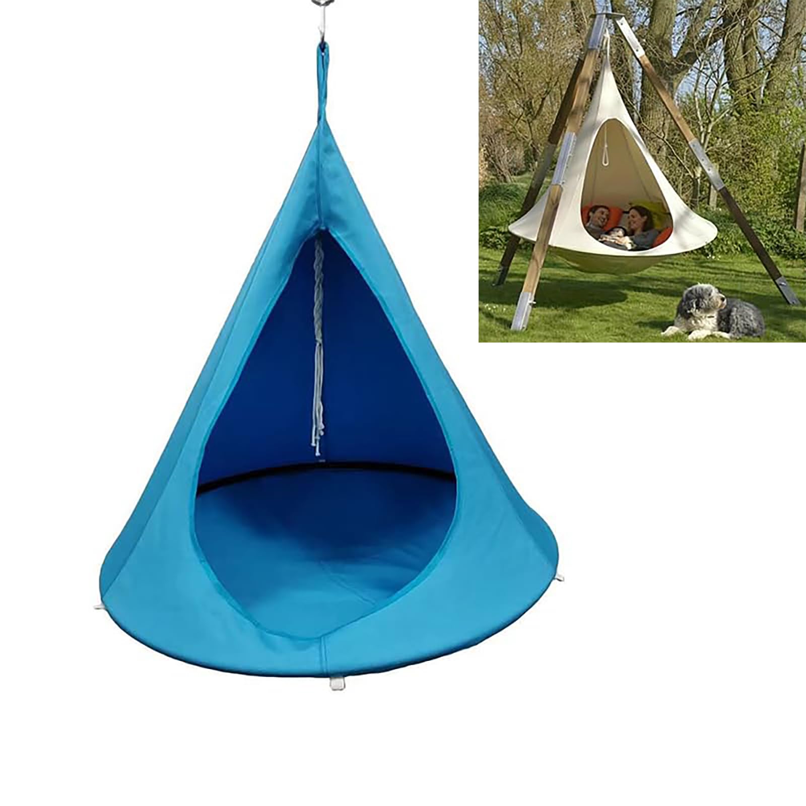 Portable Butterfly Hanging Chair Hammock for Outdoor, Mosquito-Proof Waterproof Swing Chair, 100KG/220 LBS Capacity blue 150 * 150cm