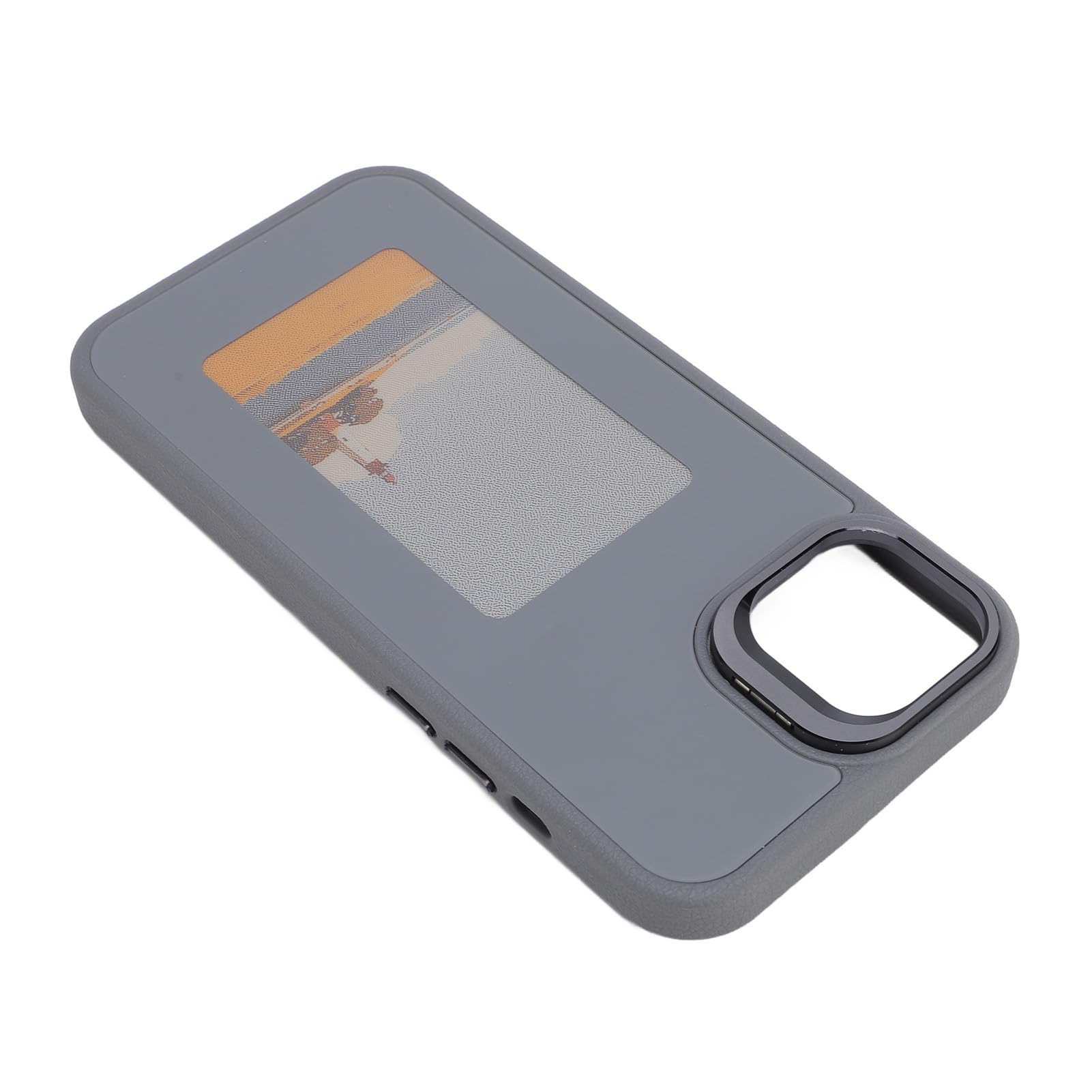 Cocoarm Caja del Teléfono con Pantalla de Tinta TPU y Aleación de Aluminio Caja del Teléfono Inteligente NFC Pantalla de Fotos DIY Soporte de Lente Anti Caída para 14 Plus para Viajes, Trabajo, Uso