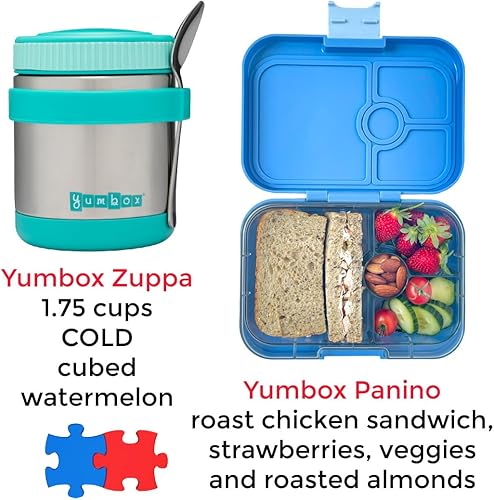 Miniatura 4 de Yumbox Zuppa - Termo de boca ancha a prueba de fugas, 14 onzas (1.75 tazas) con una banda extraíble para utensilios, se mantiene caliente 6 horas o