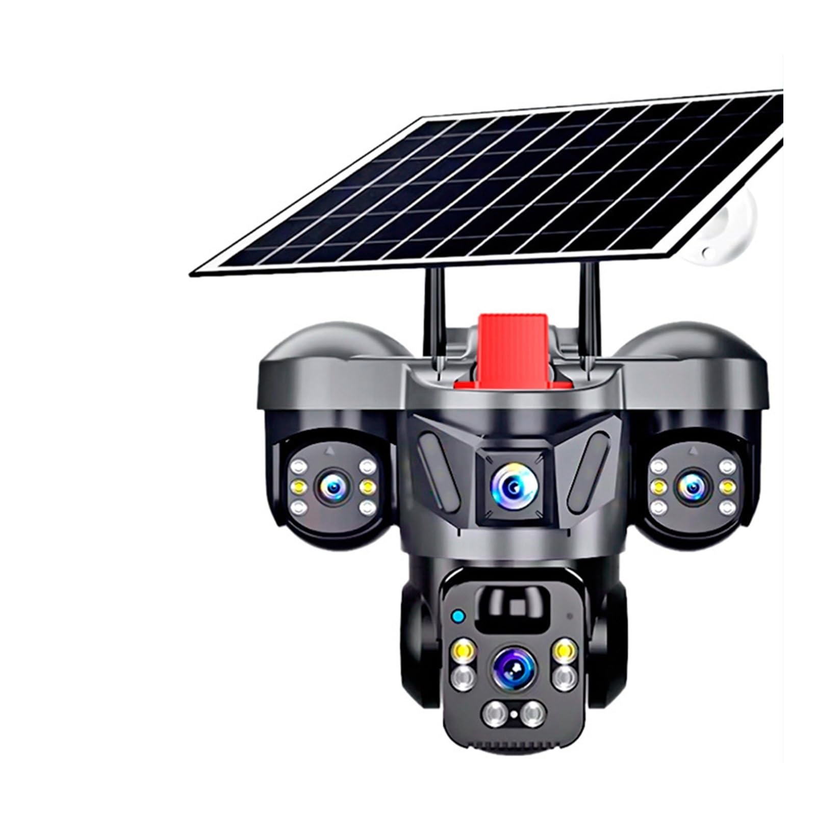 Oshpmbdlyfj Solar 4G Cam Outdoor Ptz 6Mp Wifi 4G Solar Camera Home Security Triple Lens Camera Solar Panel Cctv Video Surveillance(Solar 4G Cam)