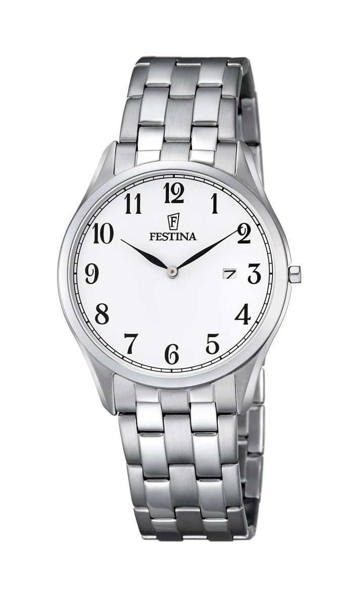 Festina Orologio Uomo Analogico in Acciaio Inossidabile 316L Argentato - Movimento al Quarzo - Calendario - Vetro Minerale ad Alta Resistenza - Impermeabile 10 ATM F20357/4