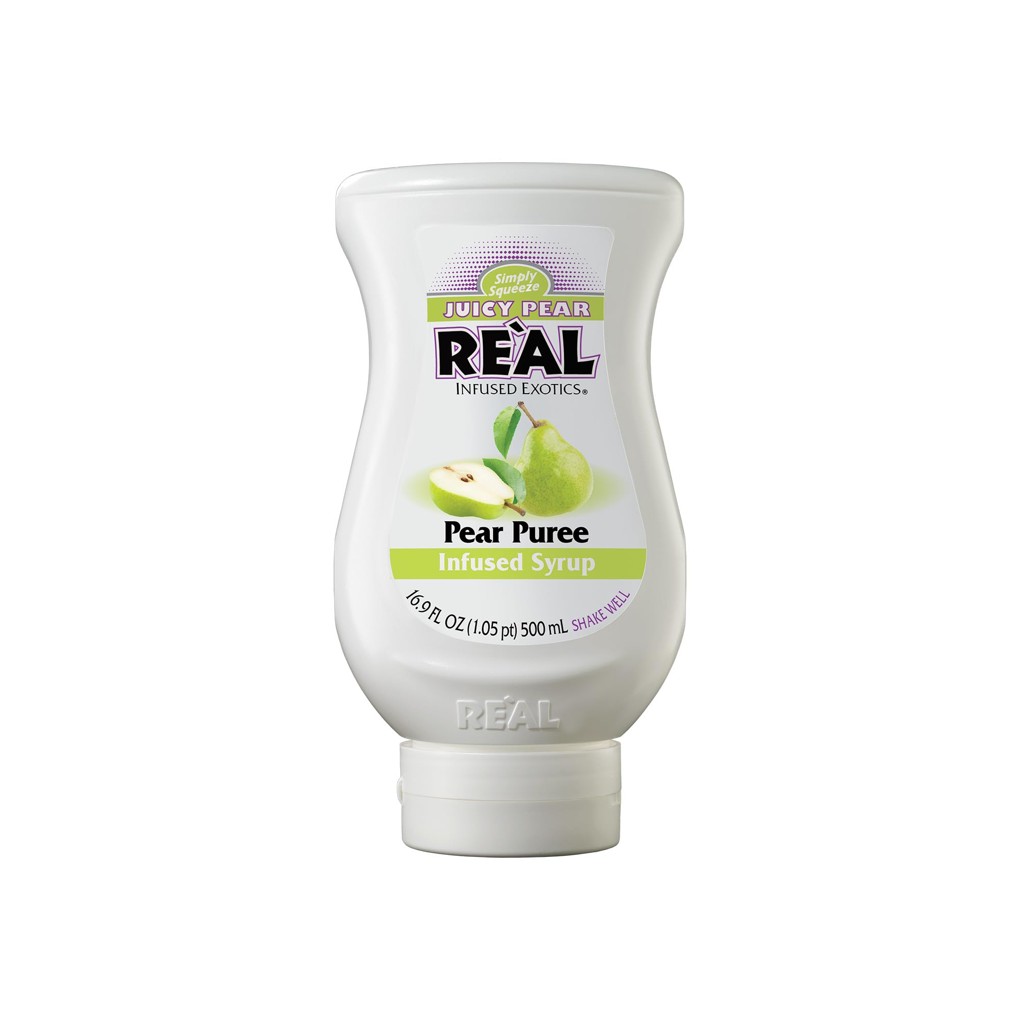 Re’al Syrup | Juciy Pear Puree Infused Fruit Syrup | Made with Real Pear | 500ml |Natural Ingredients| Cocktails, Baking, Smoothies, Mixing Drinks, Desserts, Cooking