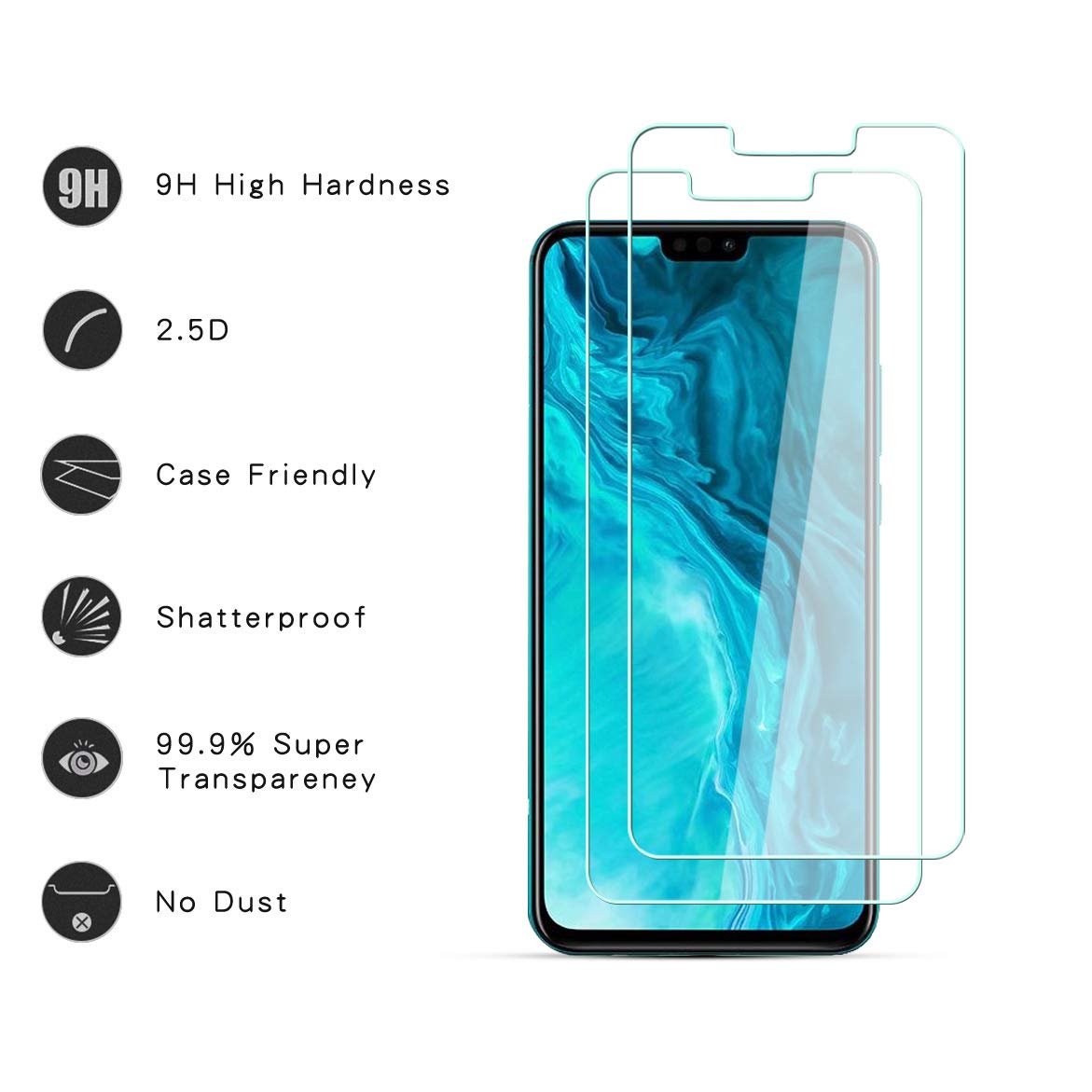 Proteggi schermo compatibile con Huawei Honor 9X Lite/Honor 8X