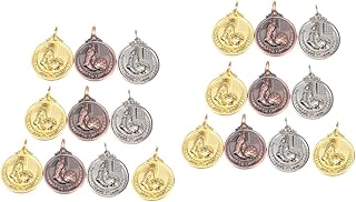 INOOMP 20 pcs Soccer Medals Games and Sport Medal Medals Award Ceremony Football Gold Medal Award Medals Competition Medal Silver Medal Bronze Medal The Medal Metal Child spot Paint