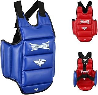 Twister Reversible Chest Guard for Karate Taekwondo MMA Boxing Muay Thai - Triple Padding Protector for Men Women Training