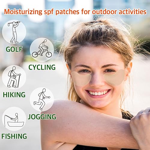 Miniatura 4 de BLOCK&CARE - Parches de golf para protección solar, protección UV, parches faciales para actividades al aire libre, 5 pares de parches de gel con
