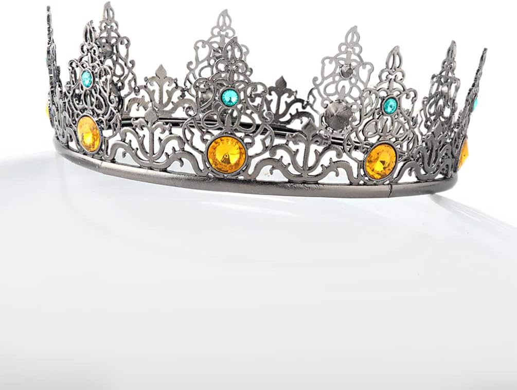 Birthday Party Cosplay Crown Alloy Men Crown Birthday King Crown(As Shown 1)
