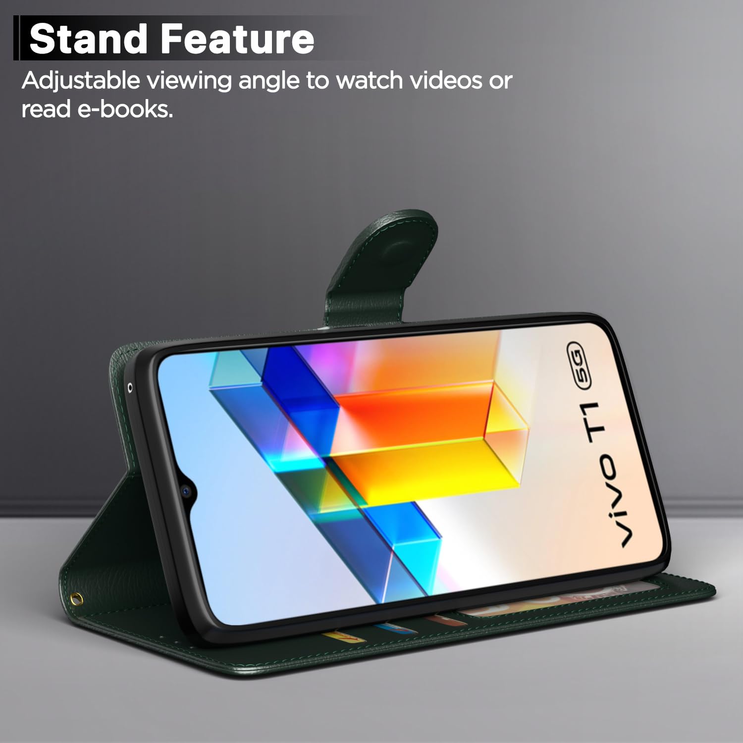 Pikkme Leather Flip Cover for Vivo Phones - Wallet Stand -3