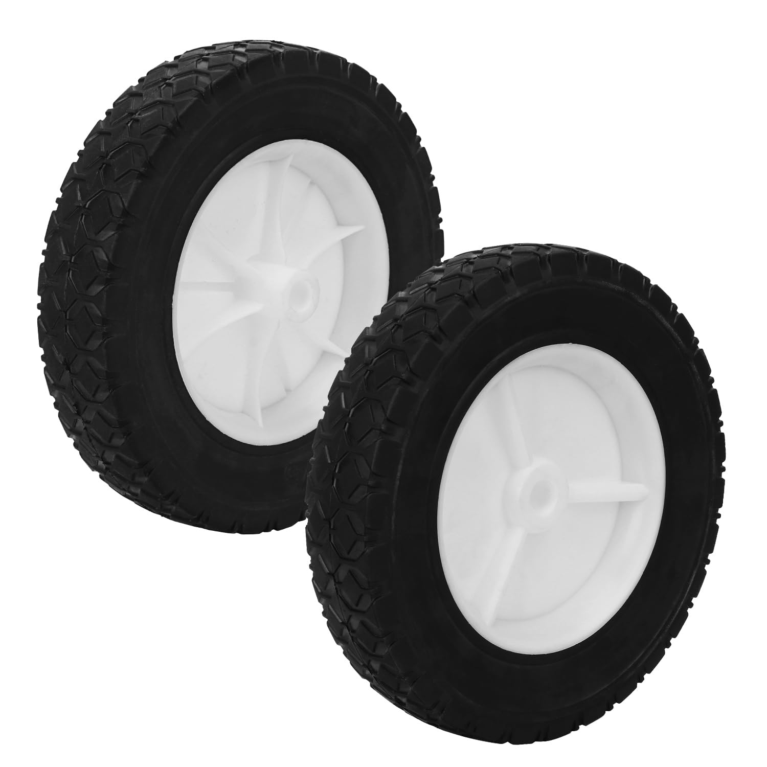 6 ruedas de plástico, ruedas de cortacésped de 7 x 1.5 pulgadas, neumáticos universales, ideales para piezas de triciclo de radio y reemplazo de rueda de vagón, ruedas de cortacésped de